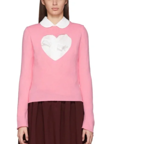 Comme des Garçons GIRL pink cut out heart Sweater XS